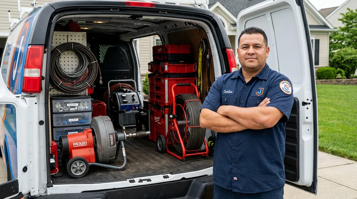 Professional drain cleaning equipment and Johns Plumbing LLC plumber in Thompson Falls