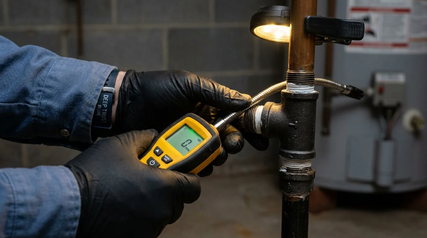 Gas leak detection with electronic sniffer by Johns Plumbing LLC in Thompson Falls