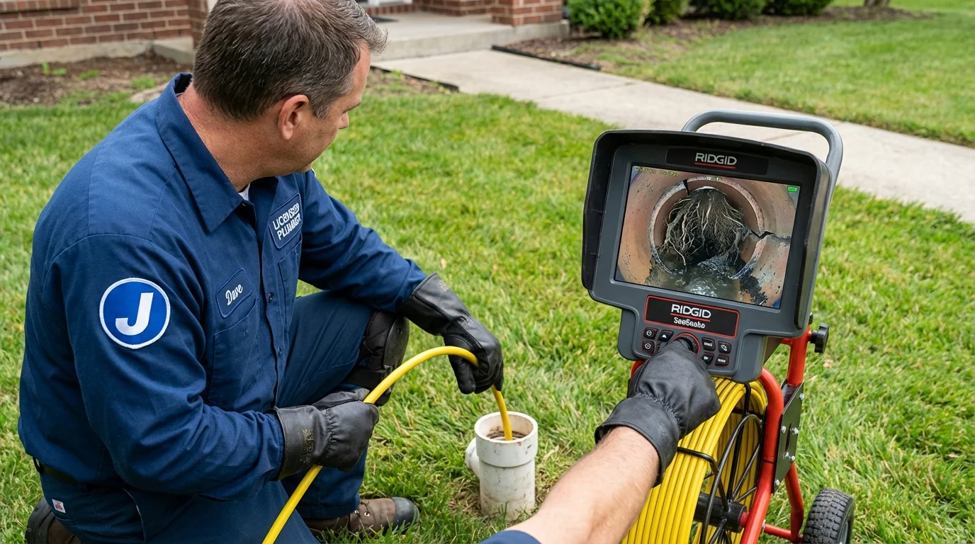 Sewer camera inspection being performed by Johns Plumbing LLC in Thompson Falls